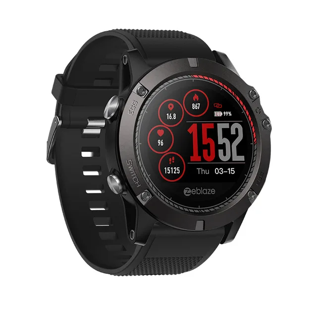 Черный Zeblaze VIBE 3 ЭКГ мгновенный ЭКГ браслет цветной дисплей частота сердечных сокращений IP67 водонепроницаемый мульти-спортивный режим фитнес-трекер умные часы - Цвет: Черный