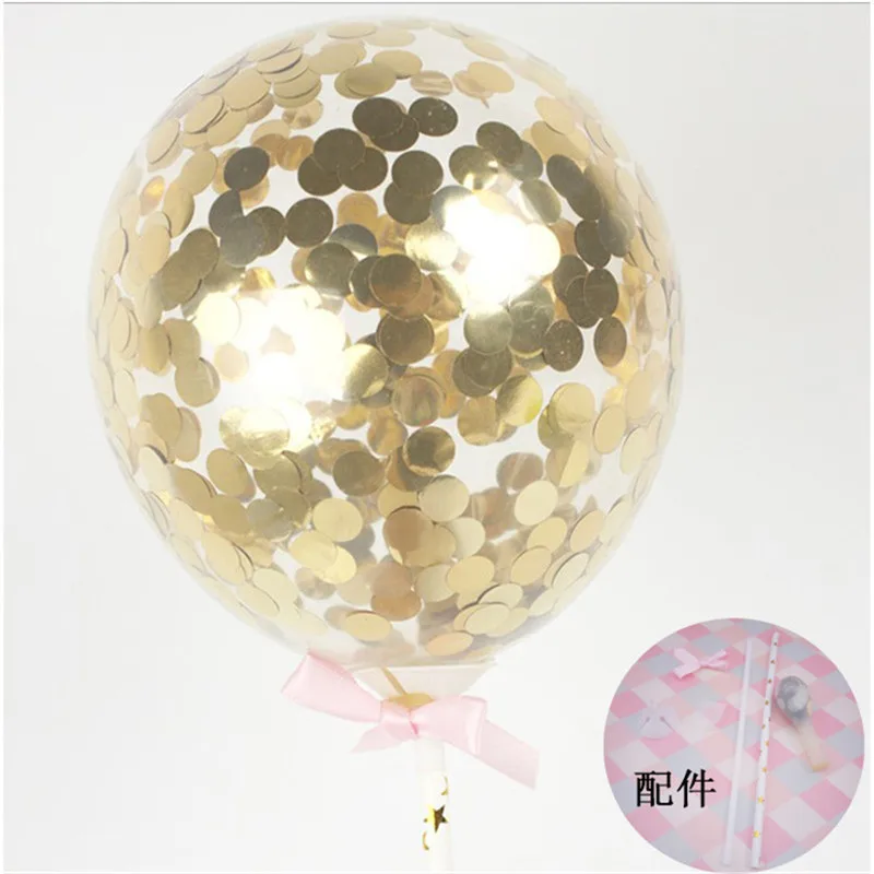 balloon gold Cakelove Белые Крылья Ангела торт комплект экстракласса счастливое украшение для торта ко дню рождения розовый Фламинго верхушка для торта украшения детский душ - Цвет: balloon gold