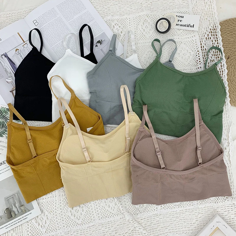 

Jogging Work Out Yoga Bra Seamless Beautiful Back Camisole Tube Top Sports Wrap Chest Underwear Women Pushup Sexy Wire Free Crop