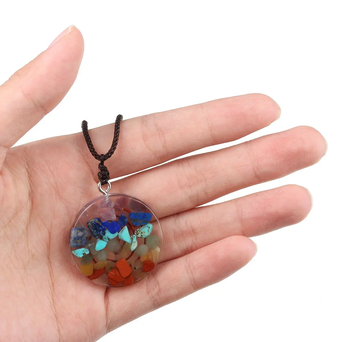 Aura Orgone ожерелье со стразами Orgone конвертер энергии камень душа, который изменяет магнитное поле жизни ожерелье из смолы