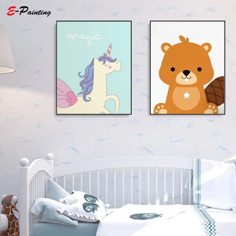 Современный холст художественный принт для детской комнаты Милый Постер с