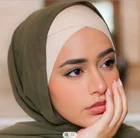 Новинка, эластичная трикотажная футболка H228 из модала с перекрестными полосами, Женский мусульманский шарф-тюрбан, шапочка, исламский шарф, повязка-труба, шапки