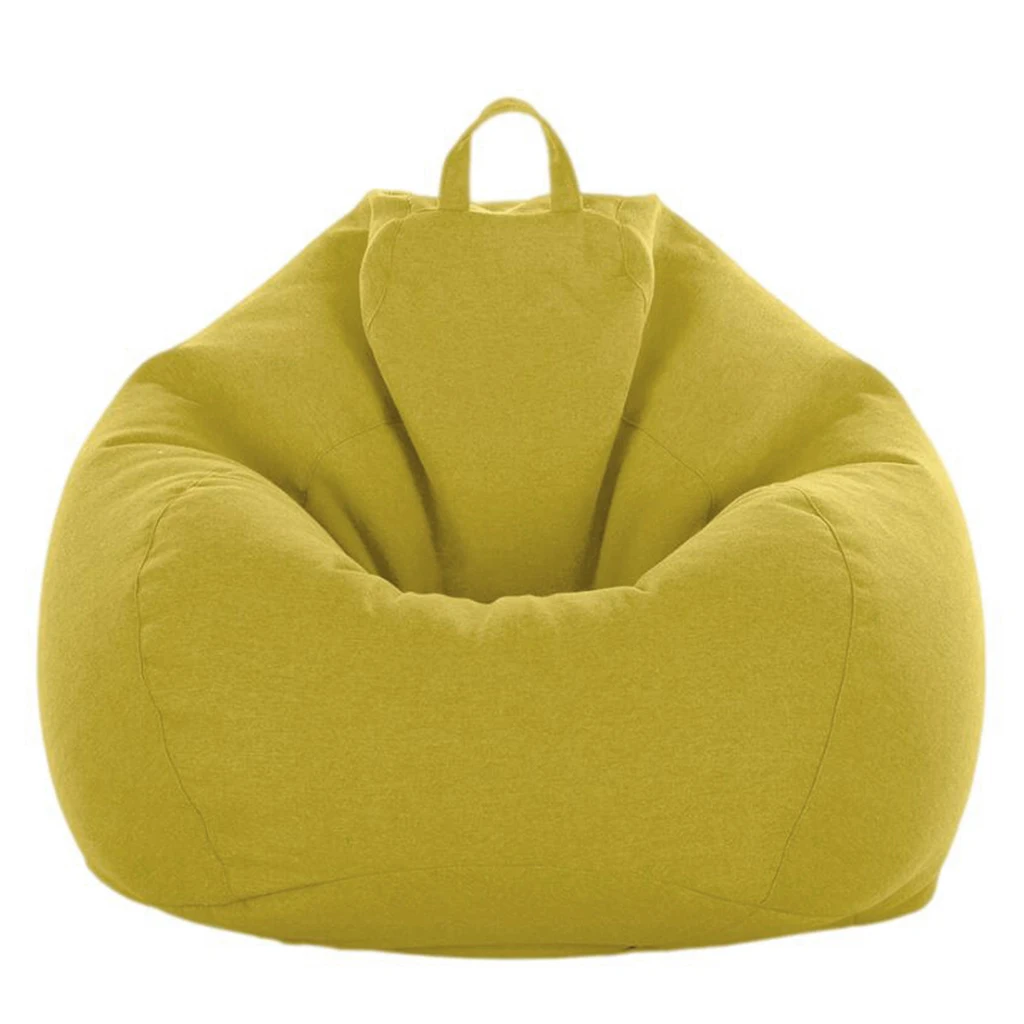 

10 Solid Colored Available, Linen Bean Bag Cover without Filling Comfy Chair Comfortable Seating for Kids Home Storage