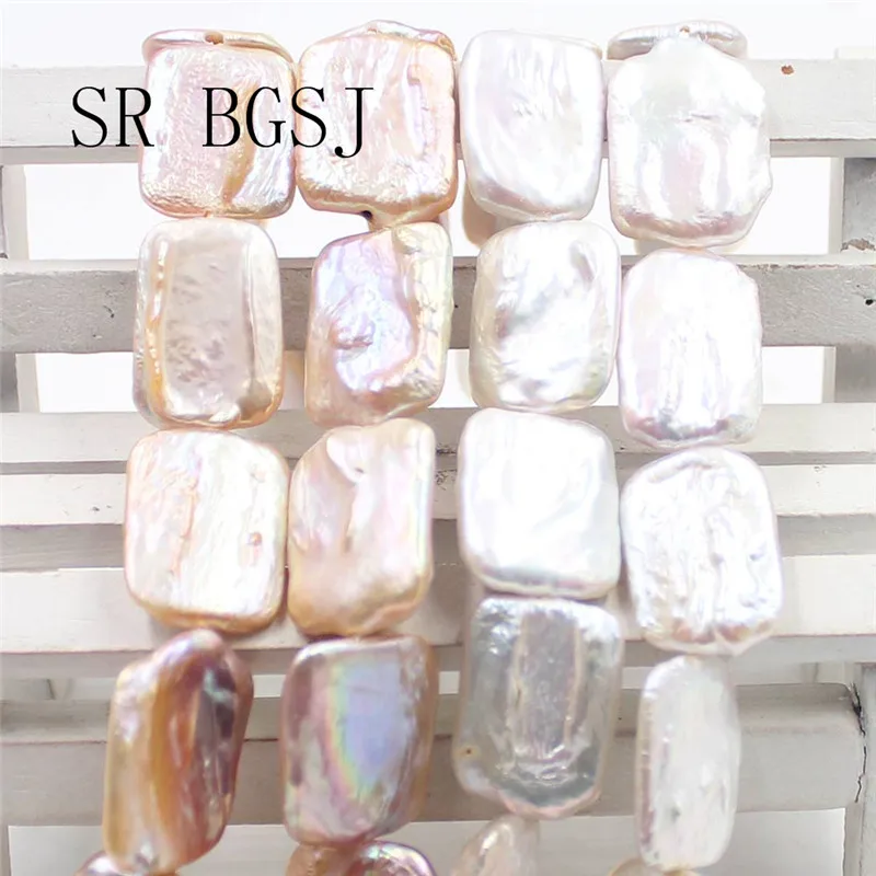 Бесплатная доставка 15x20 мм Прямоугольник Reborn барокко пресноводного жемчуга DIY