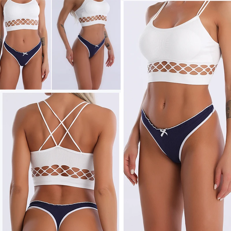 Трусы-стринги женские хлопковые с низкой посадкой 3 шт. | Женская одежда