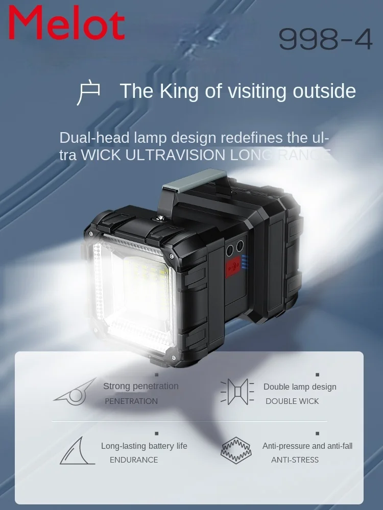 Verkaufen Luxus LED Taschenlampe Tragbare Scheinwerfer Starke Licht Lade Fernbedienung Super Helle Im Freien Xenon Multifunktionale High Power