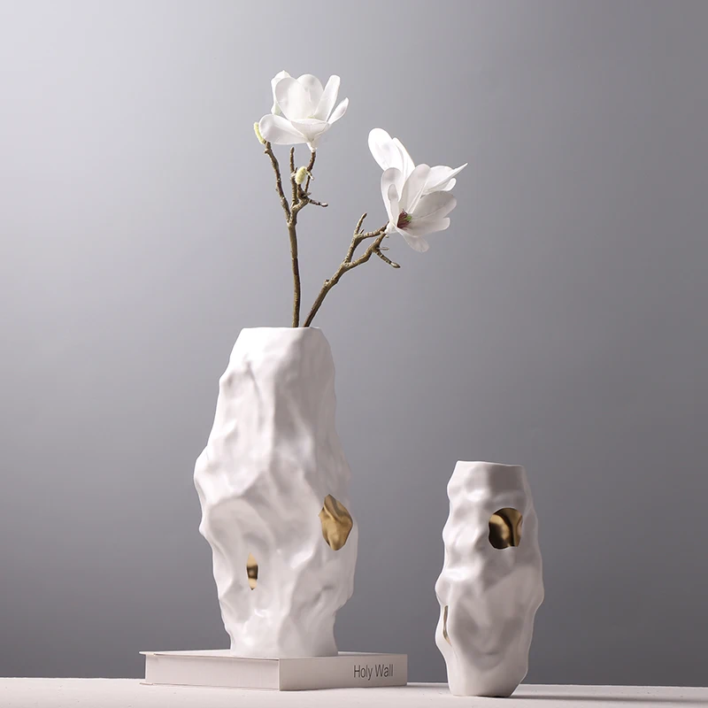 

Керамическая ваза в скандинавском стиле, простая ручная ваза для цветов, художественное украшение для гостиной, Современная ваза для цвето...