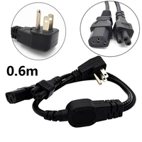 us plug 0 6m c13 c5 to 5 15p usa 3 pins japan canada brazil extension pdu power cord cable 90 degree angle 3 prong interface