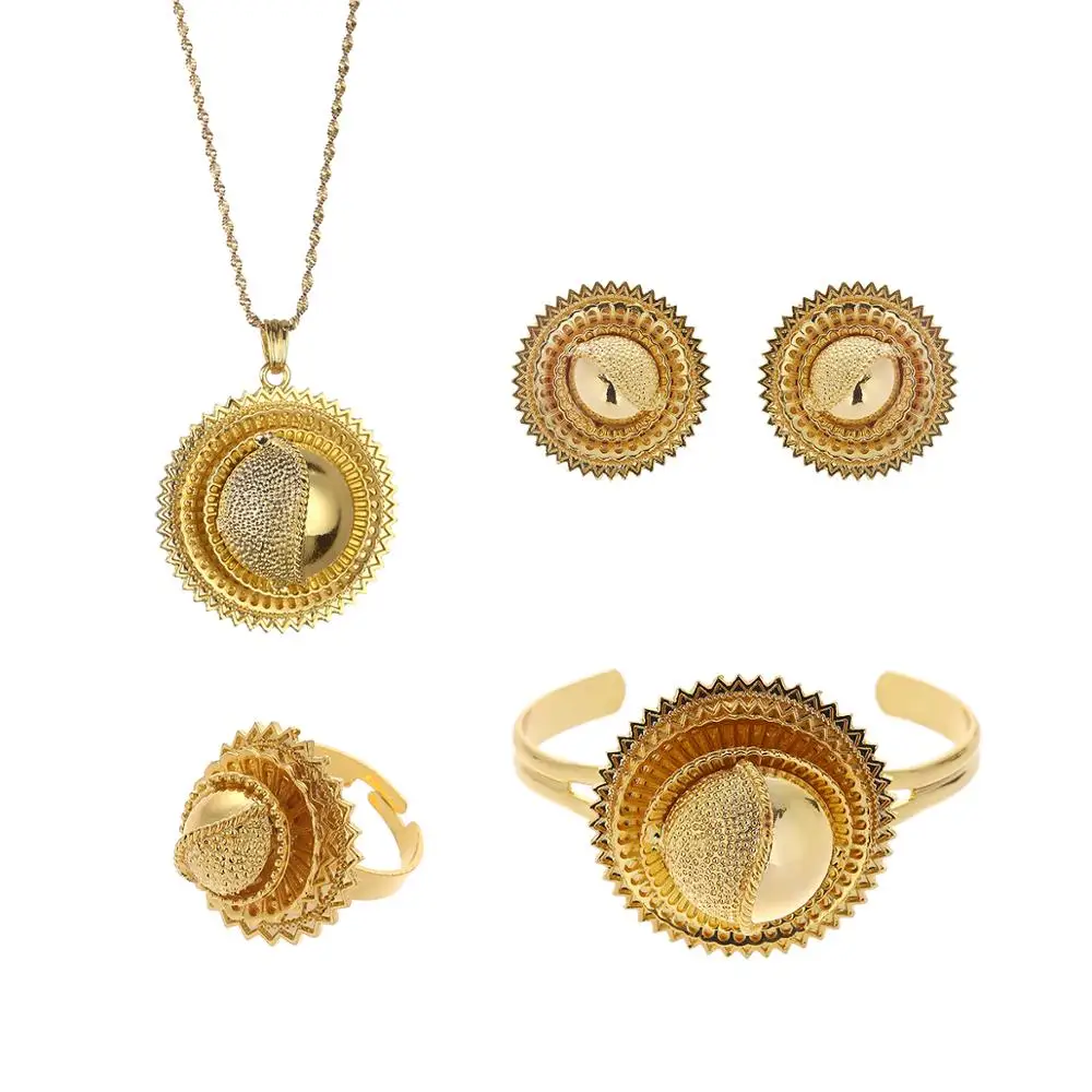 Эфиопский Ювелирные наборы Подвески Серьги Браслеты из колец для женщин