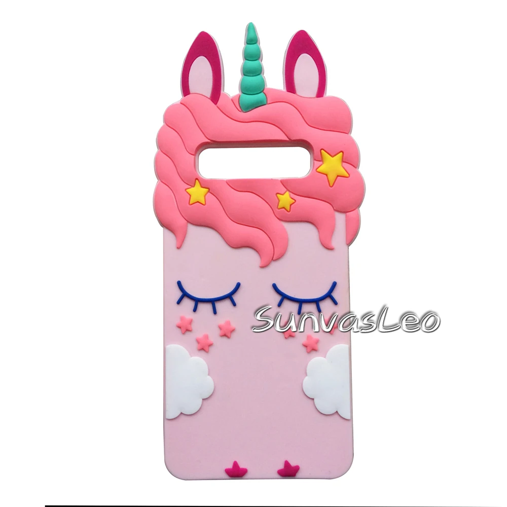 Pink Pretty Unicorn Мягкий силиконовый чехол для samsung Galaxy S10e S10 S10Plus с объемным изображением животных из мультфильмов, защитный противоударный чехол для задней панели телефона - Цвет: Pink Pretty Unicorn