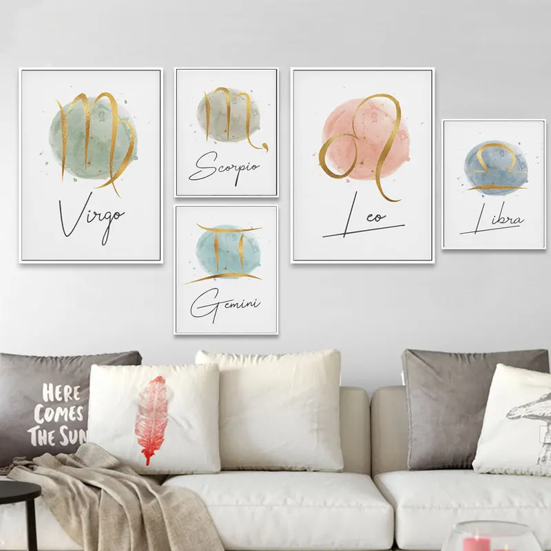 Созвездие астрономия звезды постер домашний декор холст живопись цвет воды