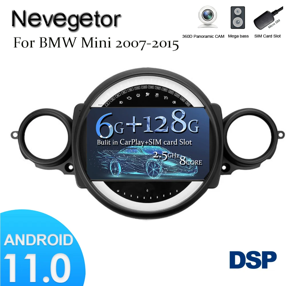Автомагнитола для BMW Mini 2007 2015 мультимедийный видеоплеер навигация стерео GPS Android 10