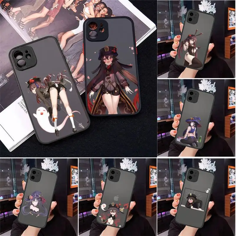 

Genshin Impact Hu Tao Phone Case For iPhone 12 11 Mini Pro XR XS Max 7 8 Plus X Matte transparent cover