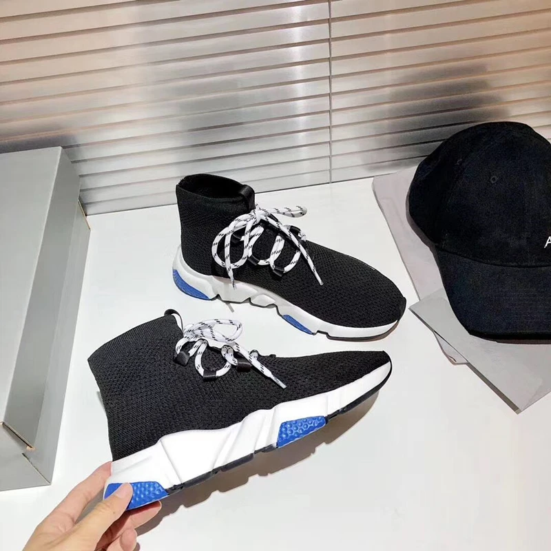 

Elastic Knit Sock Shoes Women Casual Flats Shoes for Women Sneakers Slip on Solid Fashion Round Toe Ankle Boots Ladies New Brand