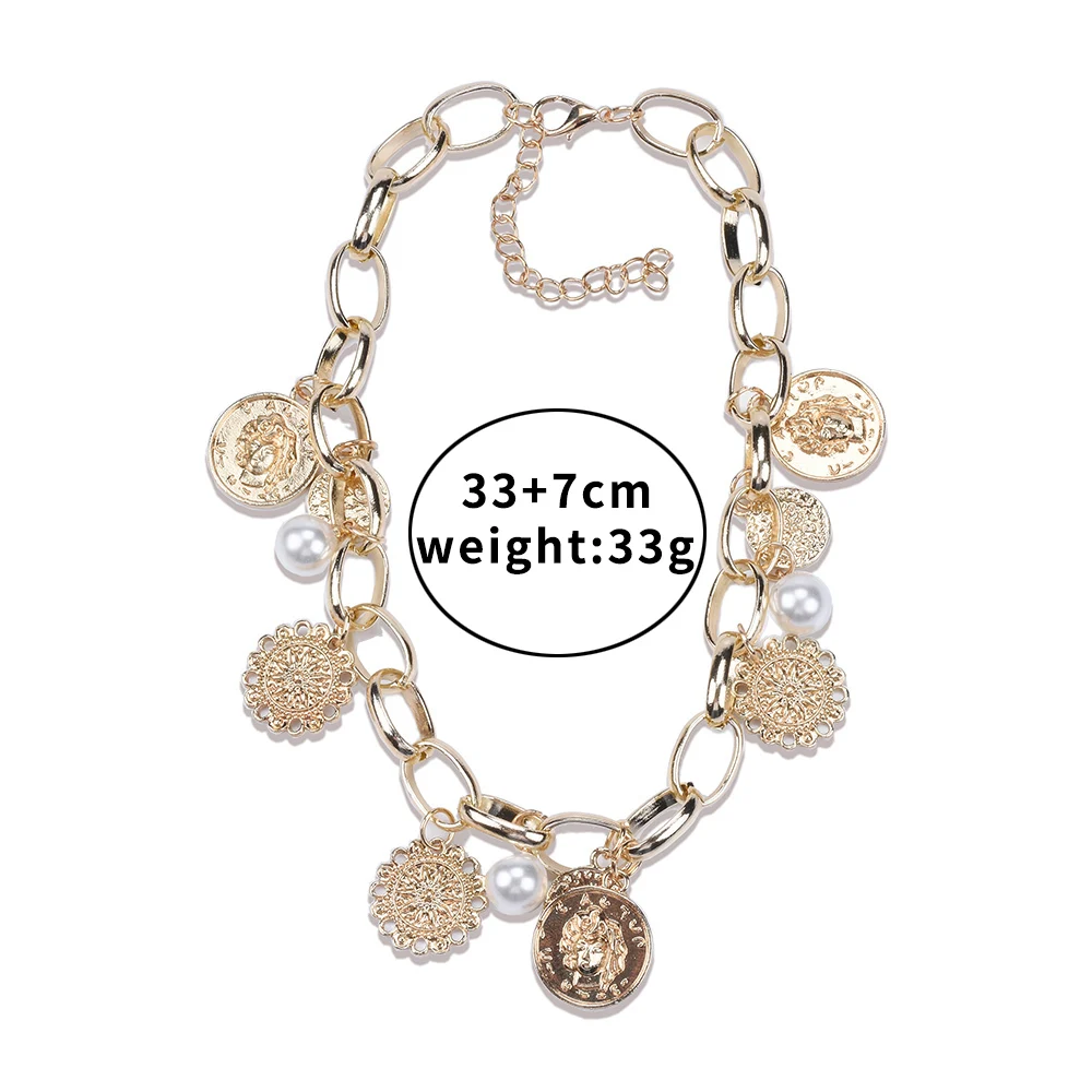 Женское винтажное ожерелье-чокер с монетами и кисточками Массивное колье