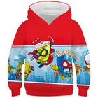 Детские суперзинги, красные повседневные разноцветные пуловеры с рисунками из мультфильмов, весенне-осенние детские свитшоты с рисунками из аниме и суперзингов