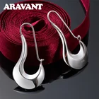 Женские Полые длинные серьги в виде Луны из серебра 925 пробы, свадебная бижутерия, вечерние подарки