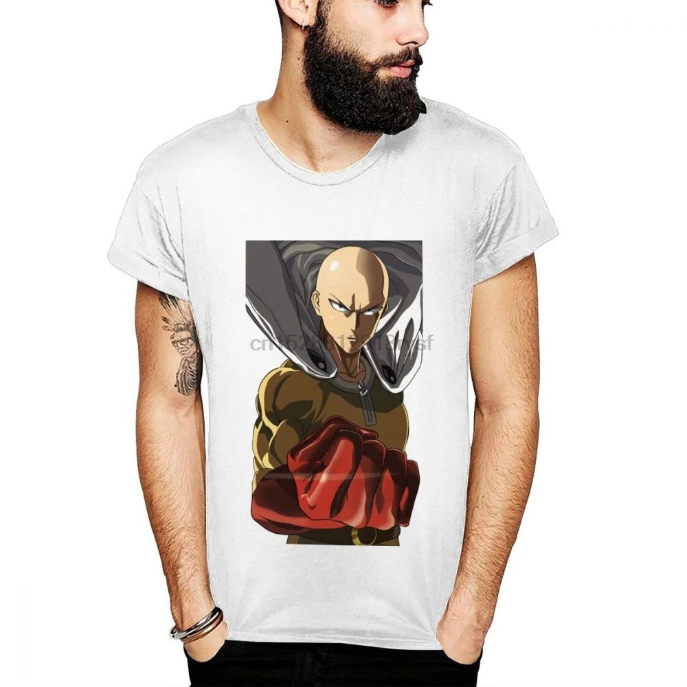 Футболка унисекс с круглым вырезом и надписью Saitama One Punch Man футболка уникальным