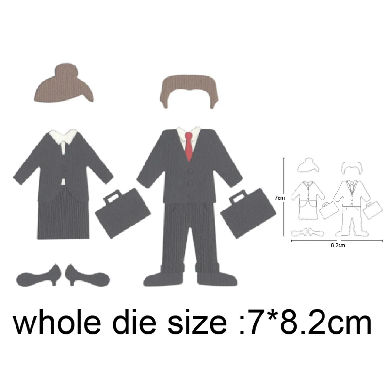 

2020 New Metal Cutting Dies Man Woman Suit Briefcase Craft Dies Scrapbooking Album Cards Making Embossing Die Cuts stencils dies