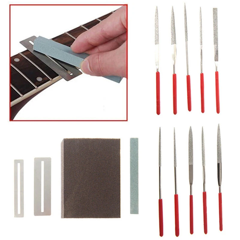 

14 Pcs Instruments Ruler Luthier Tool Kit Metal Repair Accessories String Action Radius Gauge Guitar Bass Home Musician