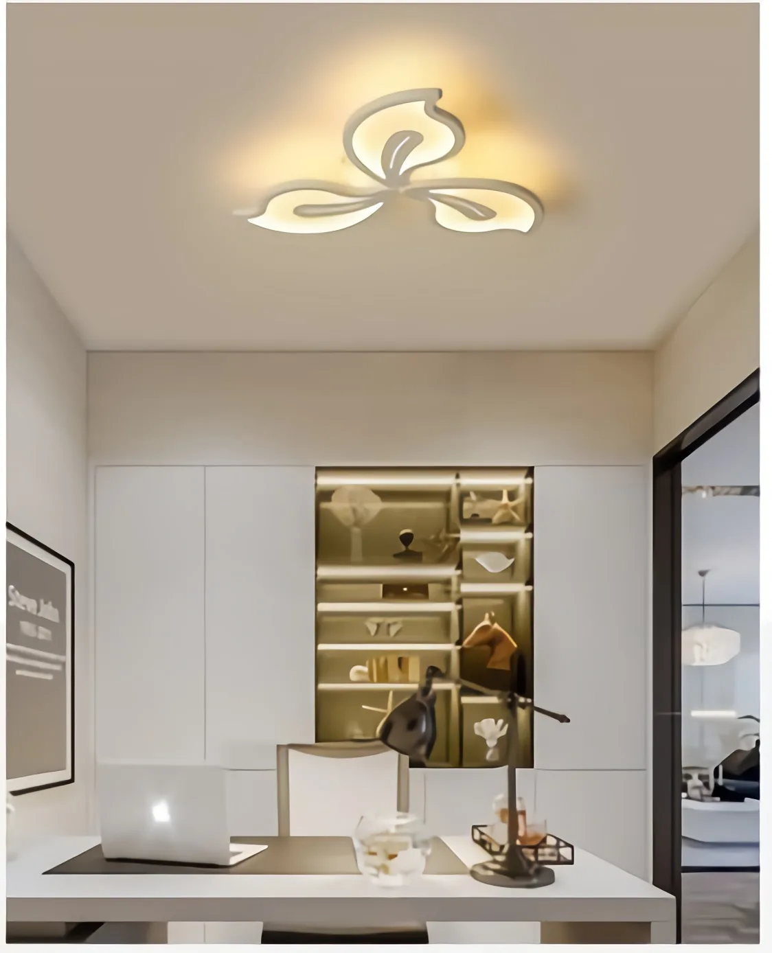 Современный светодиодный потолочный светильник, спальня, фойе, столовая, kitchern deco, люстры, дизайн, черный и белый цвет, домашнее Дистанционное затемнение, светильник