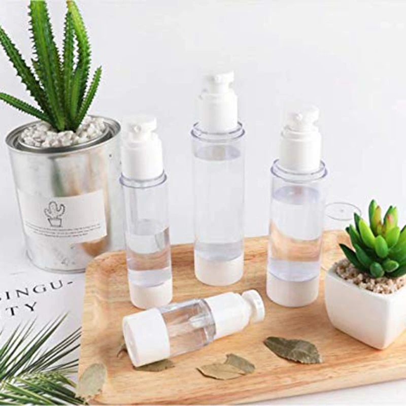 50ML Clear Airless Cosmetic Cream Pump Bottle Travel Size Dispenser Refillable Containers/Foundation for Sham | Красота и здоровье