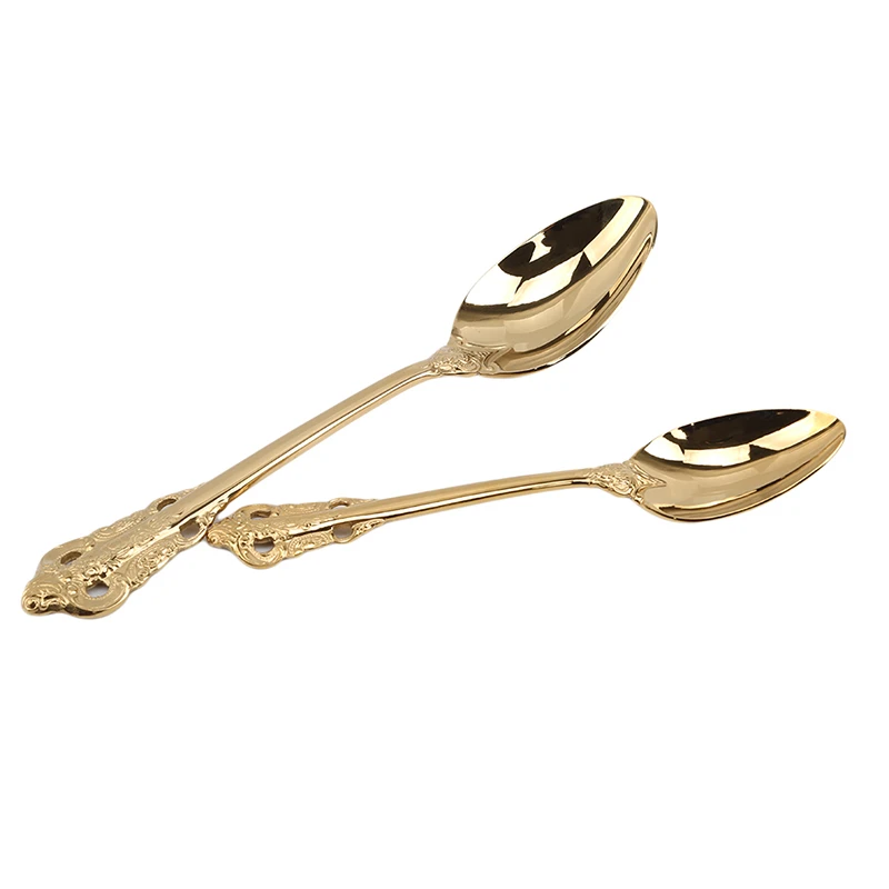 Винтажный Ретро рельефный вырезанный золотой набор столовой посуды 304