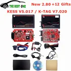 Онлайн 2,80 EU Red Kess V5.017 OBD2 менеджер Тюнинг Комплект KTAG V7.020 4 LED BDM Рамка 22 шт. адаптеры K-TAG 2,25 ECU Программатор