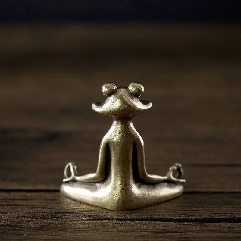 

Frog Copper Incense Stick Holder with Lotus Leaf Ash Catcher Handmade Incense Holder for Home Yoga Office Fragrance WWO66