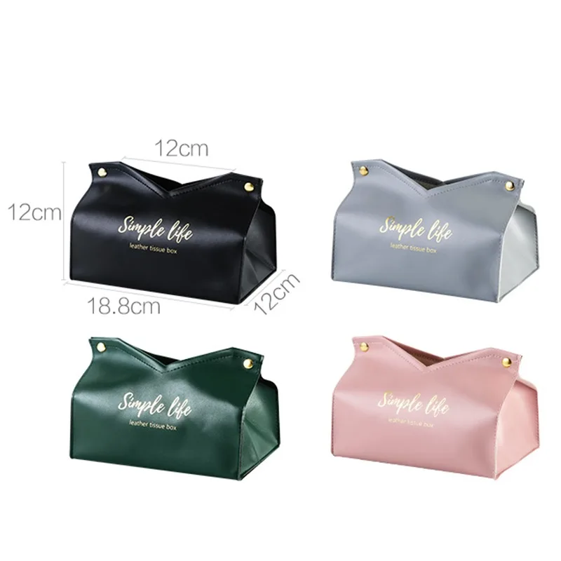 

Leather Tissue Box Car Toilet Pumping box Home Living Room Decoration Bedroom Kitchen Desktop Nordic Large Storage Box Wholesale
