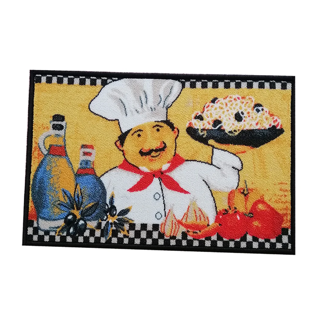 

2pcs/set Absorbent Chef Kitchen Area Rug Rubber Backing Floor Carpet 40x60cm