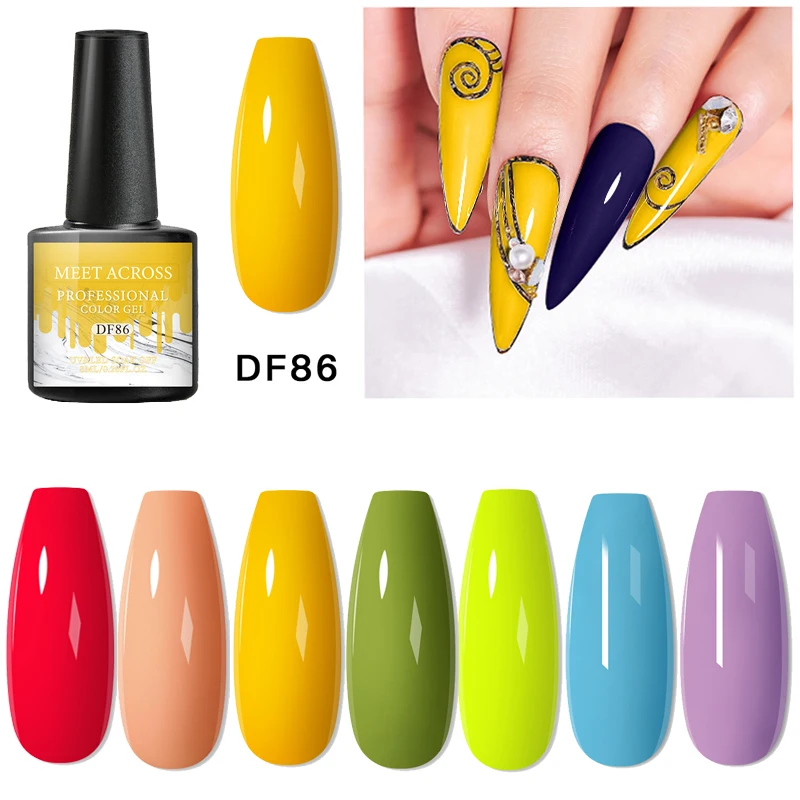

MEET ACROSS 8 мл Чистый Цвет гель для ногтей 8 мл цвет насыщенный Весна и лето отмачиваемый УФ-Гель-лак для нейл-арта Гель-лак