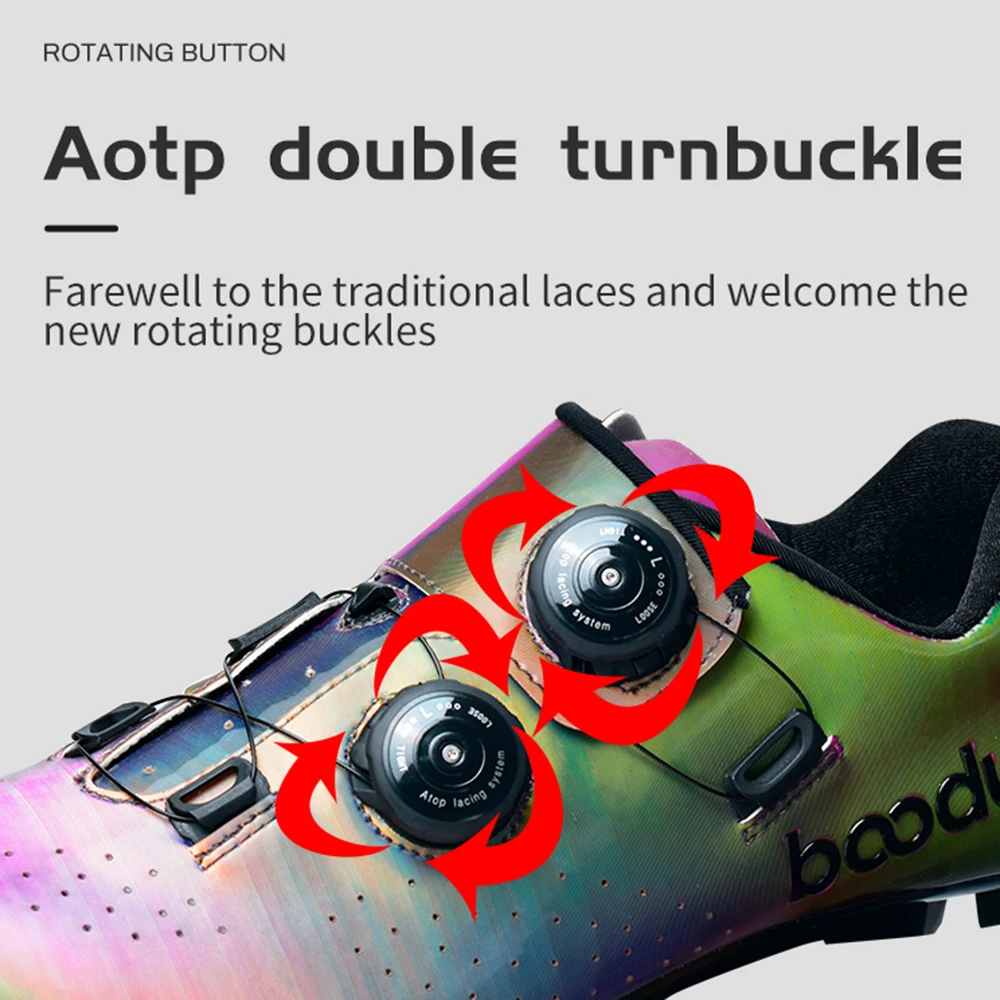 

MTB Cycling Shoes Dazzle Color Breathable Self-Locking Shoes Ultralight Mountain Outdoor Riding Professional Bicycle Sneakers