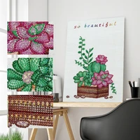 special shape diamond painting partial drill 5d succulent plant crystal diamond art kit embroidery cross stitch paint by numbers