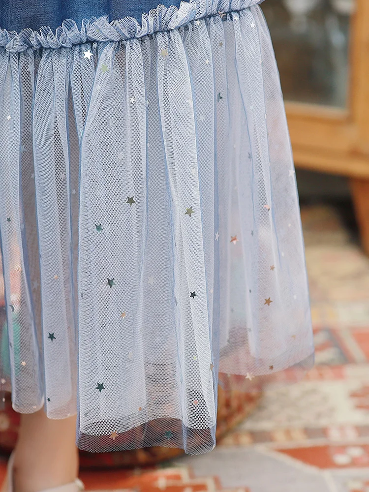 

TIYIHAILEY Free Shipping Women Denim Cotton Gauze Patchwork Long Maxi Spring Summer Boshow Bohemian Dress S-L Short Sleeve