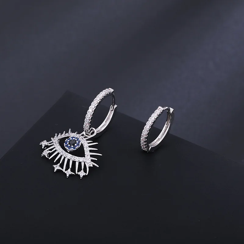 Глаз дьявола асимметричные серьги из медного сплава с инкрустацией цирконом модного женского украшения в подарок.