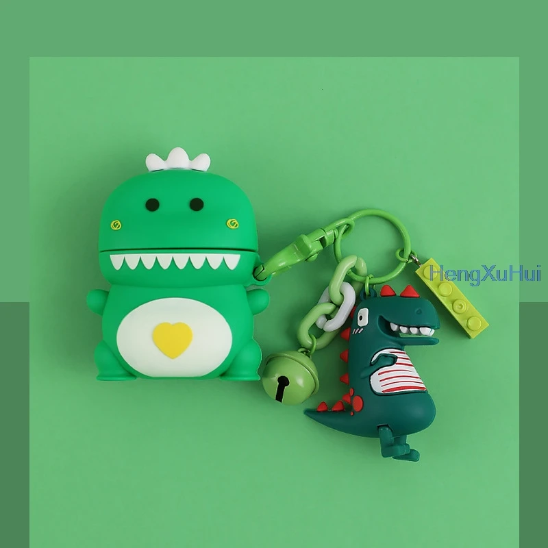 Чехол с симпатичным динозавром для беспроводной Bluetooth-гарнитуры Apple Airpods2 мягкий