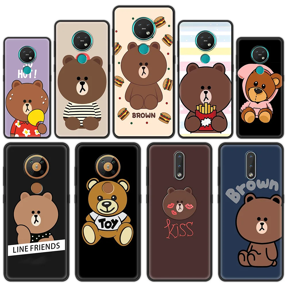 

Soft Phone Cover Case for Nokia 2.2 2.3 3.2 4.2 7.2 1.3 5.3 2.4 3.4 C3 1.4 5.4 C10 C20 X20 Luxury Shell Fashion Brand Bear
