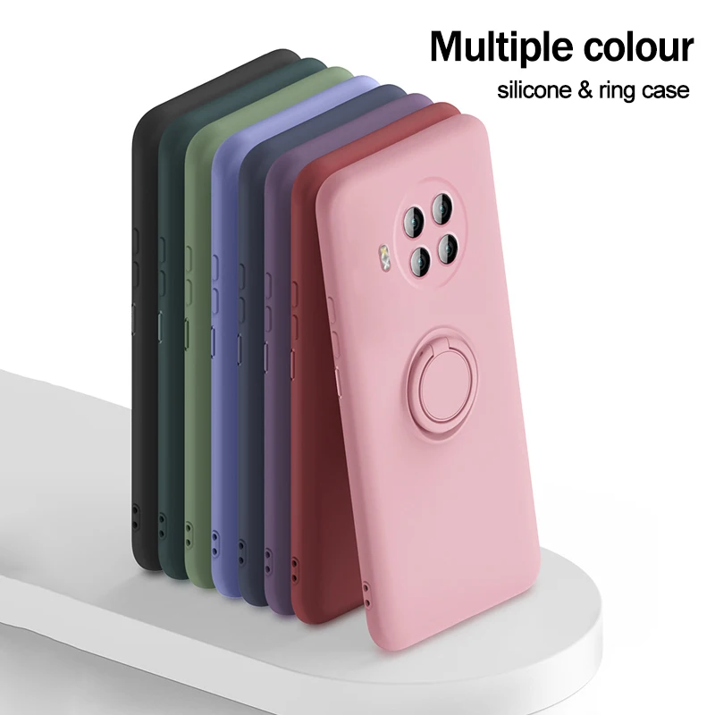 For Xiaomi Poco X3 x4 Pro f3 m3 m4 Pro Case Liquid Silicone Soft Ring Holder Stand Cover poco x3 x4 pro 5g m3 f3 poco m4 pro 4g