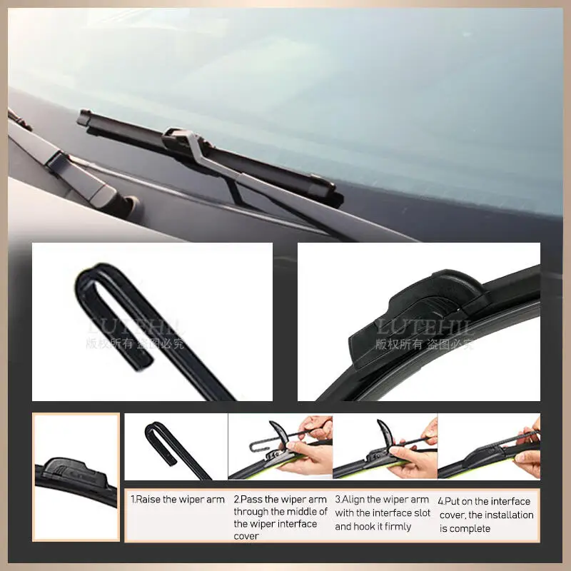 Фото Для Kia Stonic 2016-2023 2017 2018 2019 2020 2021 2022 стеклоочиститель передние и задние щетки стеклоочистителя лобовое стекло 26 