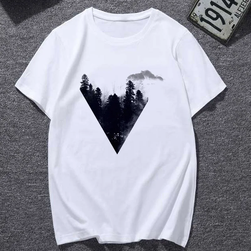 

Women T-shirts Fashion mountain Streetwear Harajuku Cool Mountain designs Tshirt Female T-shirt Woman Tee Ladies Tops