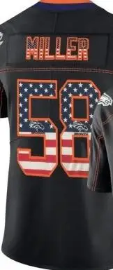 Черная футболка с флагом США от Broncos Von Miller | Мужская одежда