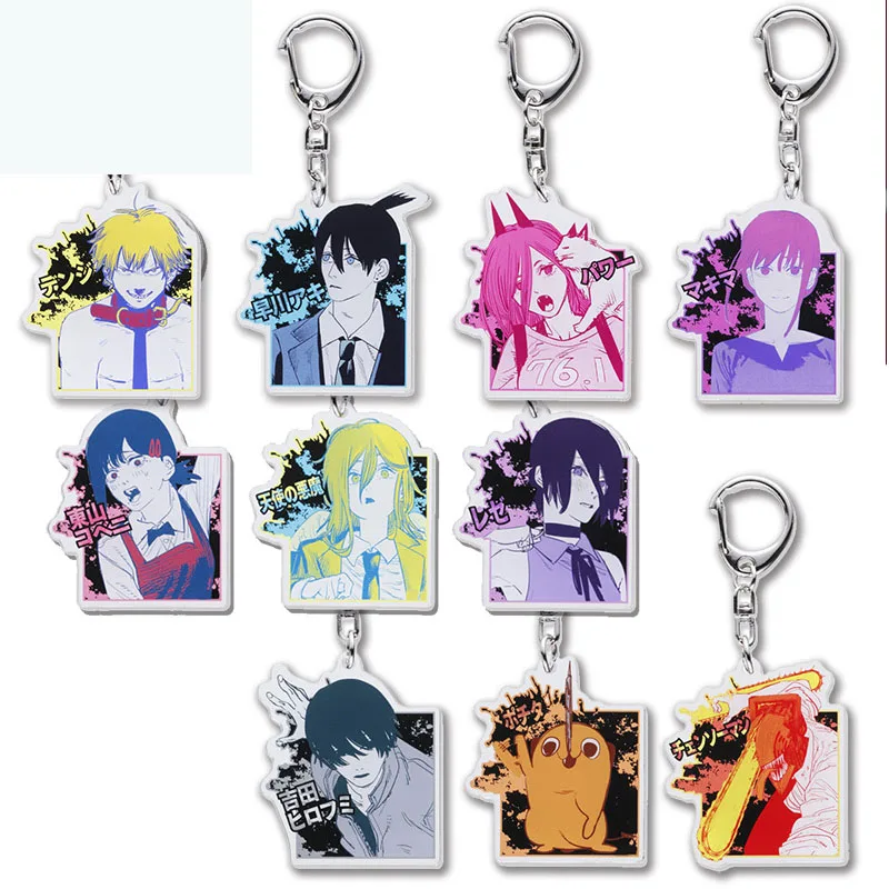 

Anime Chainsaw Man Keychain Denji Makima Power Beam Angel Cosplay Cartoon Acrylic Key Ring Fans Gift Accessories