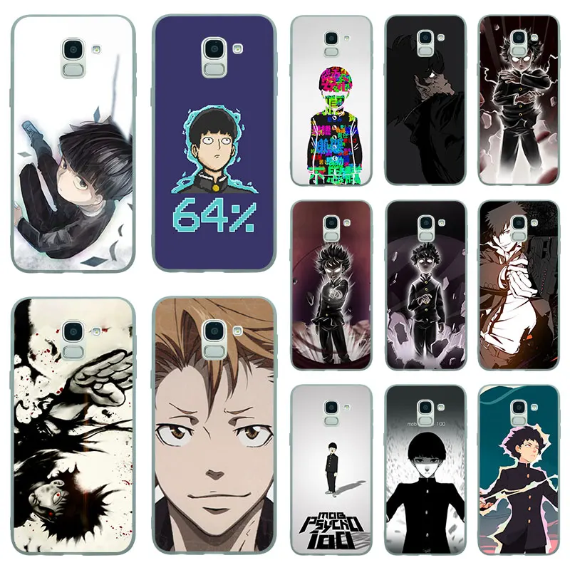 Силиконовый чехол s для samsung Galaxy J3 J5 J7 2016 2017 J2 Pro J4 J6 J8 2018 Mob Psycho (милый чудак 100