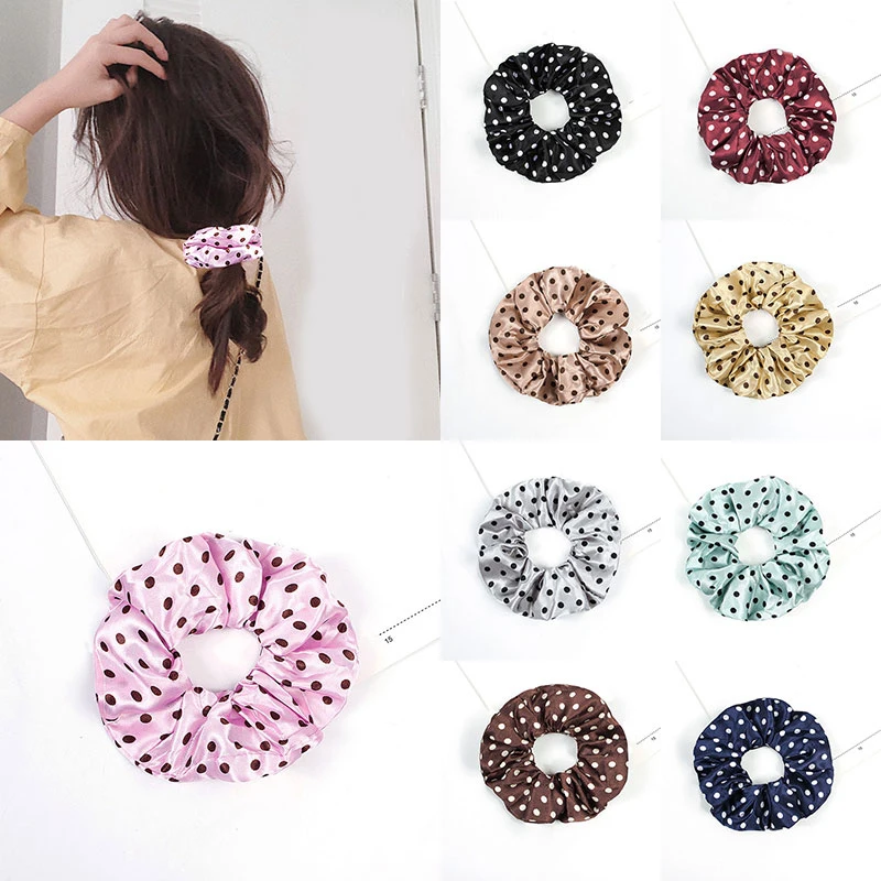 1 шт. сатин в горошек эластичная резинка для волос аксессуары волос| |