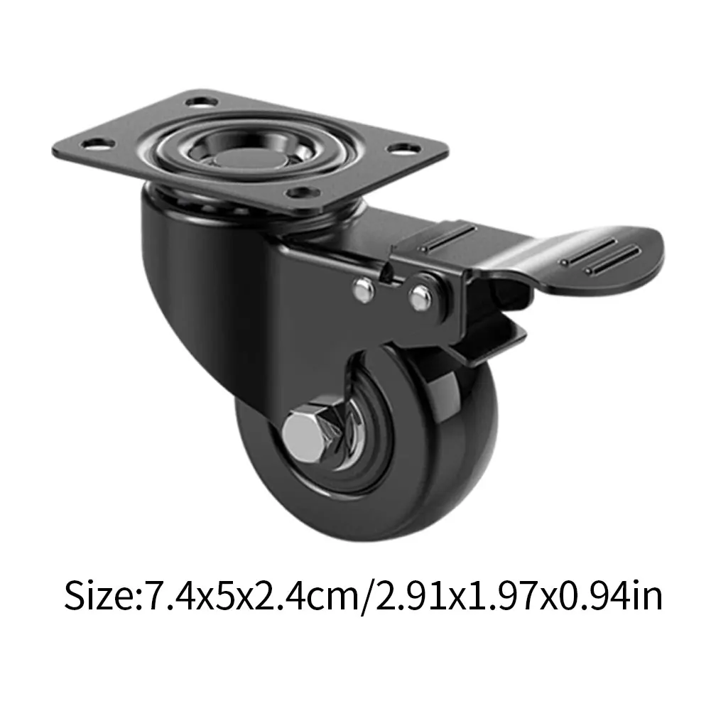 

4PCS Caster Wheels With Brakes 2Inch Noiseless Moving Castor Heavy Duty PU Swivel Wheels For Furniture Caster Trolley Tool