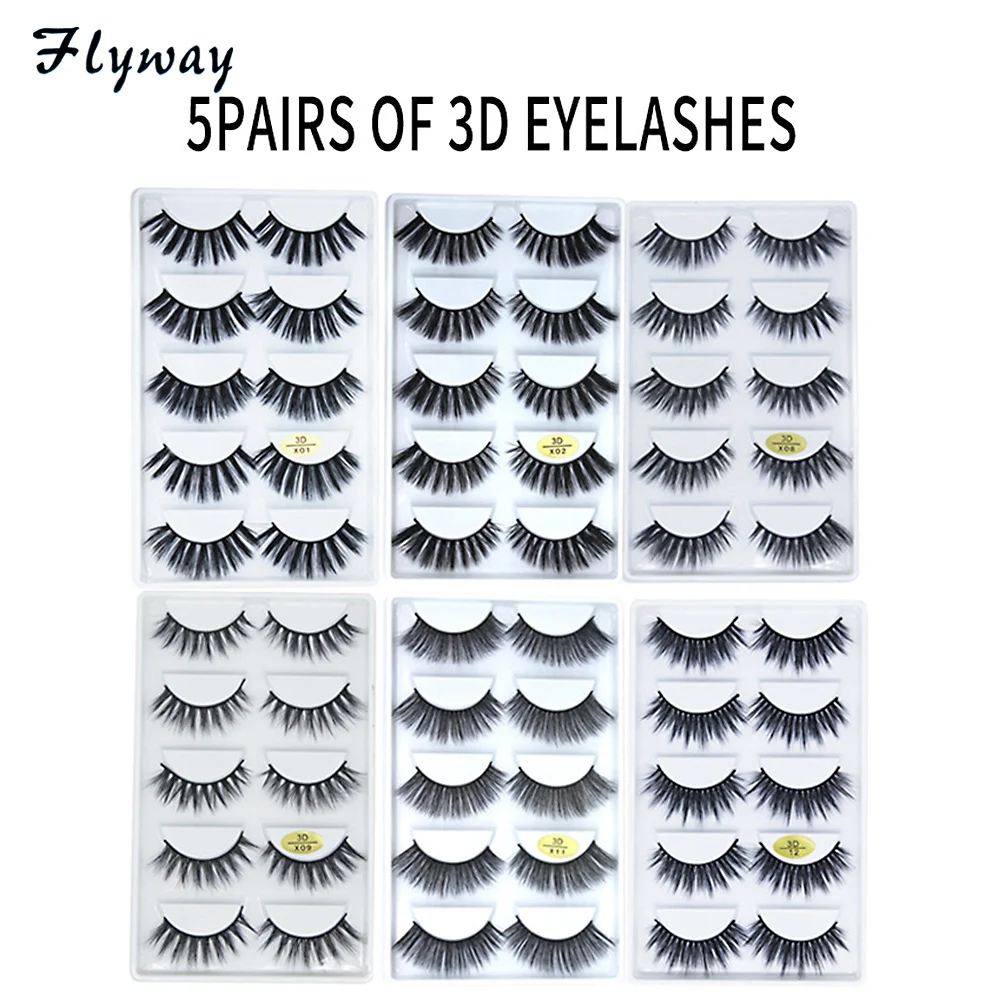 3DX норковые ресницы оптом накладные Заказные Ресницы упаковка коробка 5 пар |