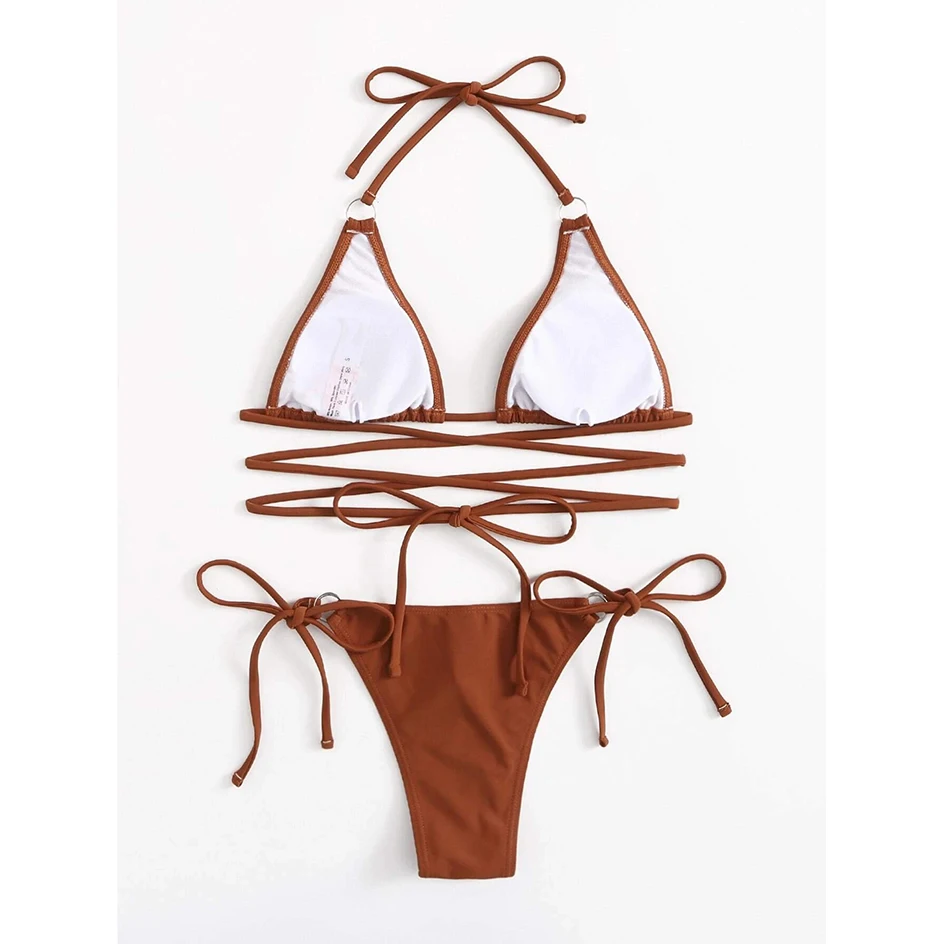 

Sexy Micro Bikinis 2021 Swimwear Bandage Women Swimsuit Female Thong Bikini Set 2 Piece Bathing Suit