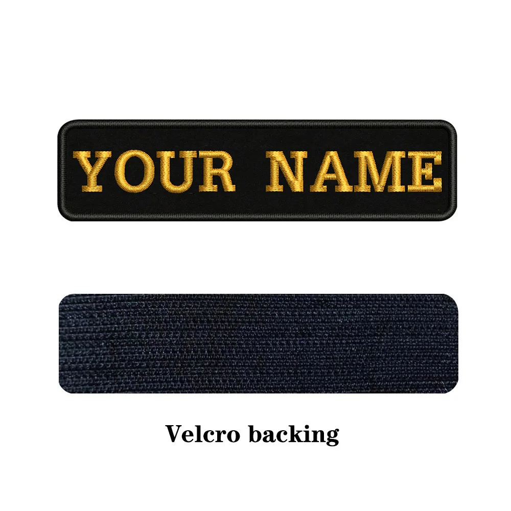 brown-Velcro На заказ Вышивка имя заплатка с текстом 10 см* 2,5 см значок железная или пришить или липучка Подложка для одежды брюки рюкзак шляпа - Цвет: brown-Velcro