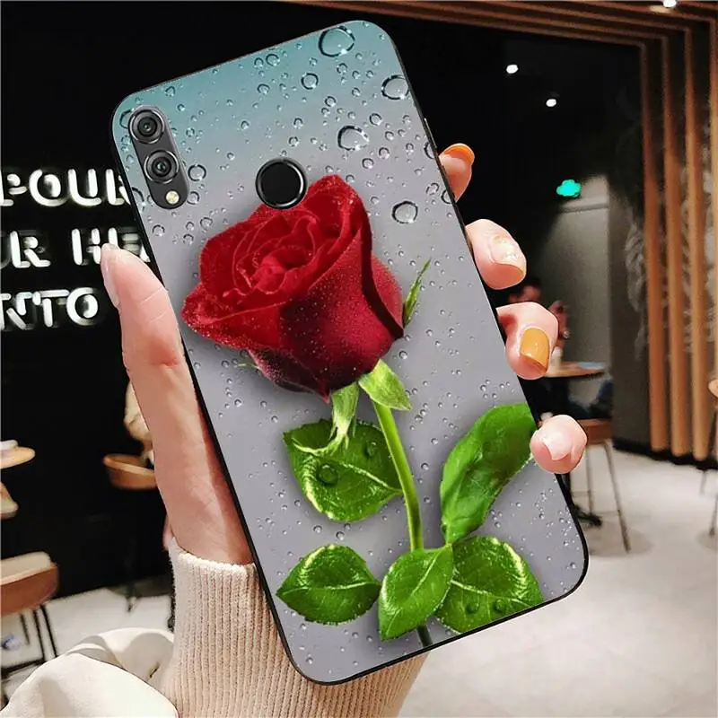 Чехол для телефона Huawei Honor 7A 8X 9 10 20 lite 10i 20i 7C 8C 5A 8A Play 9X pro Mate с яркими красными розами